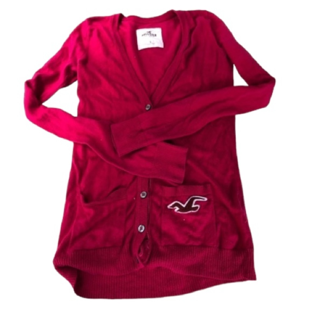 Hollister size small Barbie  pink  V- neck cardigan, perfect for year room